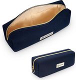 Merkloos Pennenetui - Grote Capaciteit - Ruim Etui voor School & Kantoor - Marineblauw