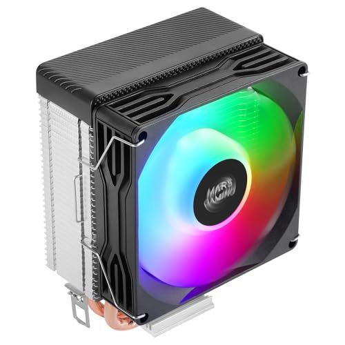 Mars Gaming MCPU-X2, CPU-koeler 150W TDP, 2x heatpipes, PWM FDB-Ventilator, FRGB-Verlichting, Compact Ontwerp SFF/Mini-ITX, Aluminium Vinnen, Pc-koeler met Intel- en AMD-Compatibiliteit, Zwart