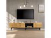 ZEVKOR Meuble TV - 175 cm - 3 portes - Niche ouverte - LED contrôlable via application