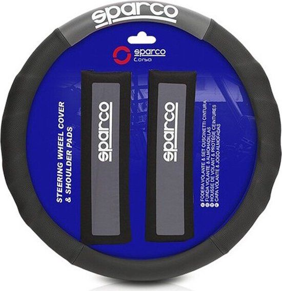 Sparco SPC1111 Universele stuurhoes + gordelkussens - Zwart - Rubber - 36 cm