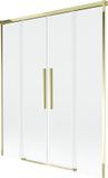 Mexen Rox badwand 2-delige schuifbare 140 x 150 cm, transparant, goud