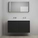 Ensemble de meubles de salle de bain On-Line - 120 cm - Prémonté - 2 portes sans poignée - Lavabo en acrylique - sans trou de robinet - Armoire miroir - Noir mat