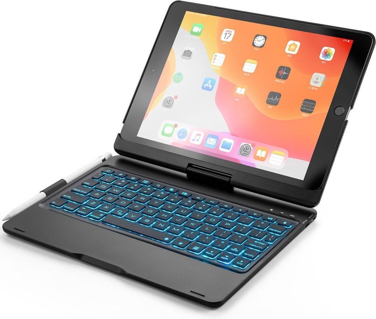 - Bluetooth Keyboard Bookcase voor de iPad 10.2 (2019) / Air 10.5 / Pro 10.5