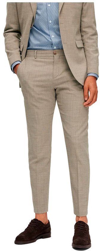 SELECTED MEN Slhslim-oasis Linen Trs Noos Broeken Heren - Zand - Maat 52