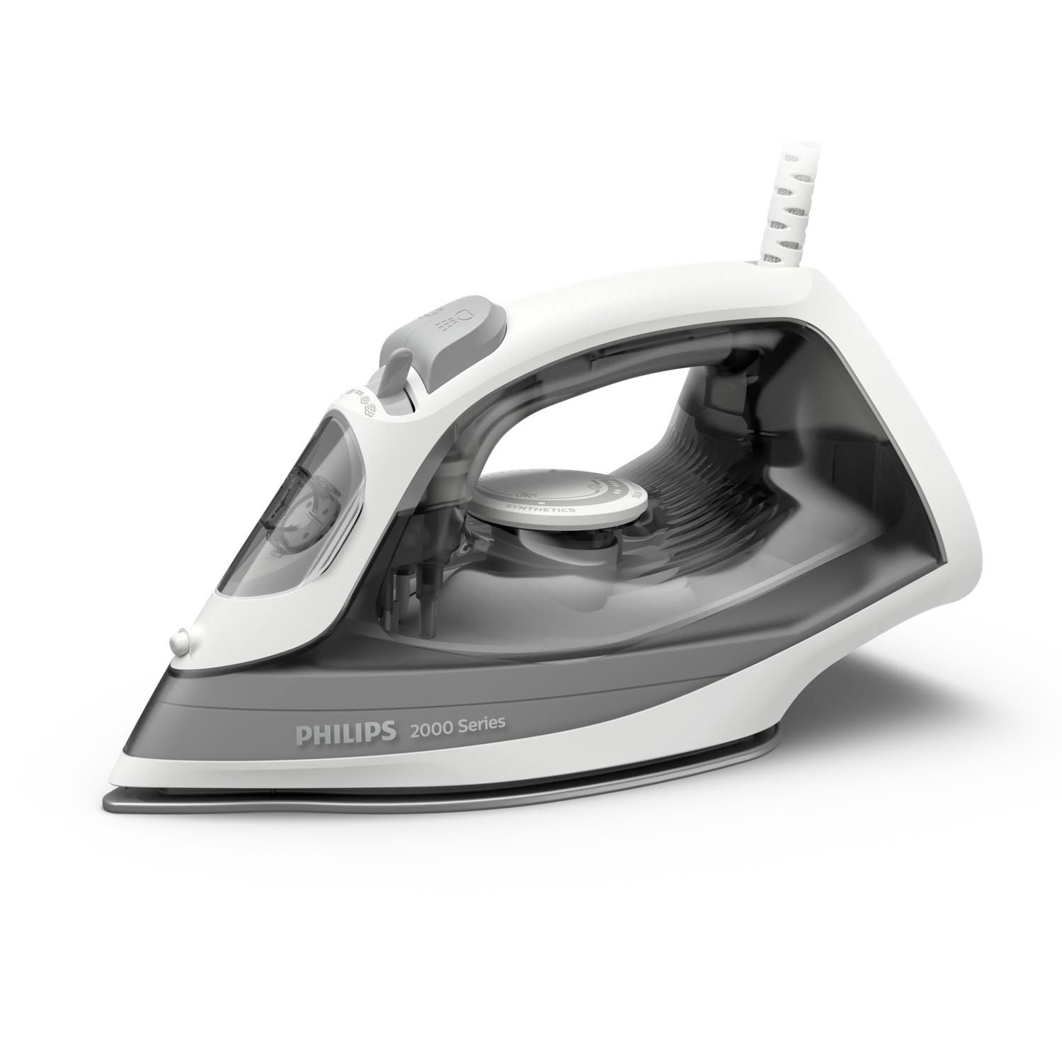 Philips 2000 Series DST2020/80 Steam Iron - 2000W - Ceramic Soleplate - Grey/White