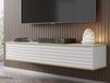 WASABI meuble tv-hifi suspendu 2 portes blanc/or