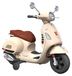 Vespa Vélo électrique pour enfants, couleur crème, 2x6V, maximum 30 kg, adapté à partir de 3 ans.