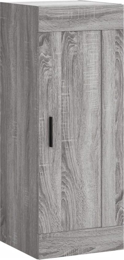 vidaXL Wandkast 34,5x34x90 cm Bewerkt Hout Grijs Sonoma Eikenkleurig