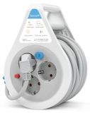 Trommel 10 meter, 4 stopcontacten, binnen, rood/zwart