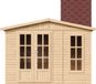 Timbela M334FB+H334FBRED - Bureau de jardin - 6,03 m² - 222x332xH232 cm - avec plancher et bardeaux de toit rouges