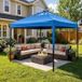 3x3 meter opklapbare paviljoen - Tuinpaviljoen - Waterdicht - Versterkt stalen frame - Dakventilatie - Opvouwbaar en draagbaar - Zonder zijwanden - Blauw