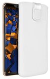 mumbi Echt leren hoesje compatibel met OnePlus 6 hoes leren tas case wallet, wit