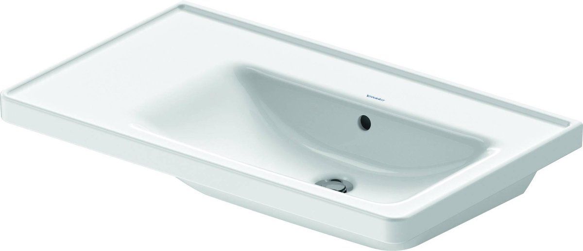 Duravit D-Neo wastafel met overloop en zonder kraangat 80x48cm Wit