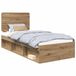 vidaXL Bedframe Artisanaal Eiken 90 x 200 cm Massief Grenenhout