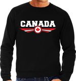 Bellatio Decorations Shoppartners Bv Canada land thema sweater - met vlag Canada kleuren - zwart - heren - Supporters trui kleding - lange mouwen XXL