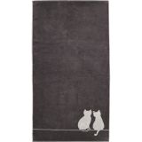 Cawö Cute Cats 6263 Serviette d'invité 30x50 basalte/platine