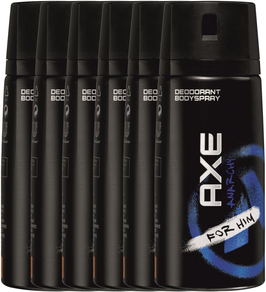 AXE anarchy for him Body Spray - 150 ml - deodorant - 6 st - Voordeelverpakking