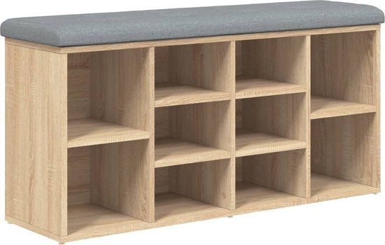 vidaXL Schoenenbank 102x32x50 cm bewerkt hout sonoma eikenkleurig