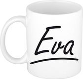 Bellatio Decorations Eva Naam koffiemok - beker - met sierlijke letters - wit