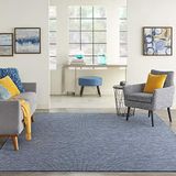 NOURISON Postiano Binnen/Buiten Effen Marineblauw 4' x 6' Vloerkleed 4' x 6'
