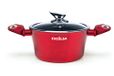 Excelsa Phoenix steelpan anti-aanbaklaag 2 handgrepen, Aluminium, Rood
