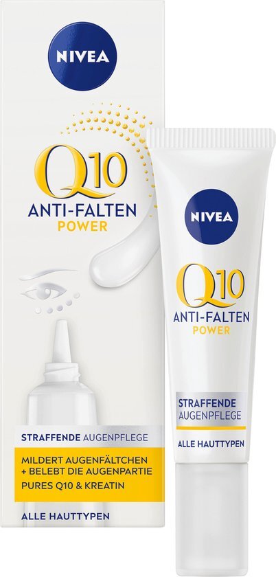 Nivea Q10 Power Anti-rimpel + versteviging oogverzorging voor jongere uitziende huid in verpakking (1 x 15 ml), hydraterende oogcrème, voor de normale huid