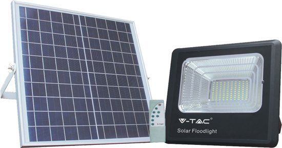V-TAC VT-60W Solar Schijnwerper - 20W - 1650 Lumen - 4000K - Zwart