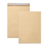 50 groot enveloppen DIN C4 bruin 229 x 324 mm zonder venster 90 g met rechte sluiting, zelfklevend
