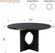 Rundleer Table à manger - Table de cuisine pour 4-6 personnes - Noir