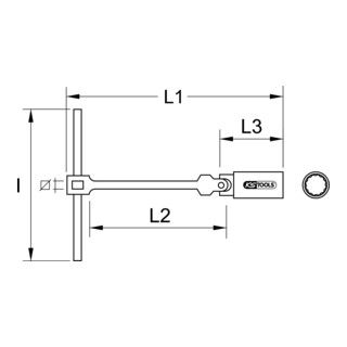 KS Tools CLASSIC T-greep bougiesleutel - 18mm - 1 stuk