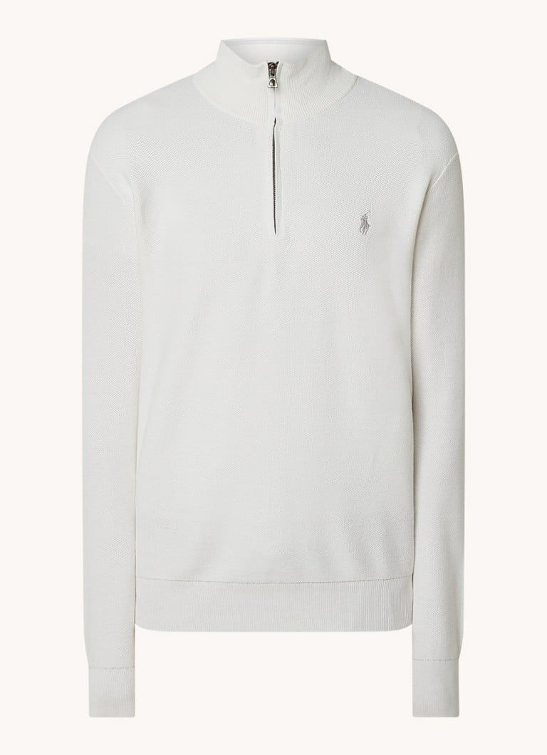 Ralph Lauren Fine Knit Half-Zip Pullover with Logo Embroidery