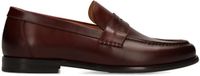 Manfield Rode Leren Loafers - Maat 41