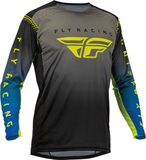 Fly Racing MX Jersey Lite Grey Blue Hi-Vis - Maat S -
