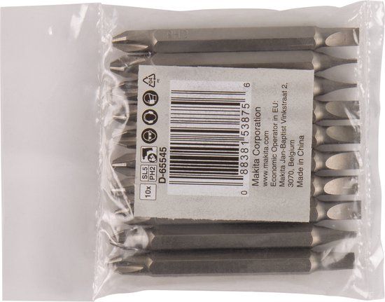 Makita D-65545 Schroefbit Dubbel Ph2-sl5 65mm Navul 10 Stuks