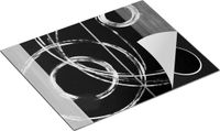 Chefcare Inductie Beschermer Abstracte Cirkels Zwart Wit 65x55 cm