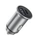 Watio Wave Autolader met USB-A- en USB-C-poorten, 30 W vermogen, grijs design, duurzaam en compact materiaal voor snel opladen