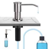 Ibergrif M34040A Zeepdispenser voor de keuken, keukendispenser, met 500 ml fles en 1,0 m verlengslang, geborsteld