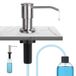 Ibergrif M34040A Zeepdispenser voor de keuken, keukendispenser, met 500 ml fles en 1,0 m verlengslang, geborsteld