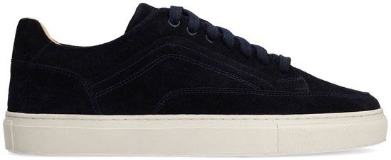 Manfield - Heren - Donkerblauwe suède sneakers - Maat 46