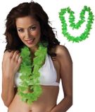Merkloos Hawaii krans - 8x - vert - stof - hawaikransen - 1 mètre - tropisch - guirlande hawaïenne