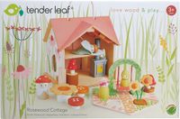 Tender Leaf Rosewood Cottage Poppenhuis - Houten Poppenhuis met Meubels en Poppen - Multicolor