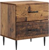vidaXL Nachtkastje Oud hout 43 x 34,5 x 47,5 cm Bewerkt hout