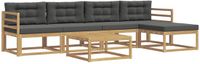 vidaXL - Bank loungeset - Polyester - Wit en antracietkleurig - 4 zitplekken