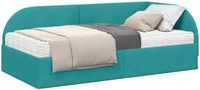vidaXL Hoekbedframe met Matras 2 st Turquoise 100 x 200 cm Fluweel