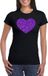 Bellatio Decorations Verkleed shirt voor dames - hart - zwart - paars glitter - carnaval/themafeest XXL