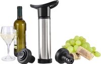 Okado Vacuüm Wijnpomp RVS – Wijnbespaarder met 2 Stoppen – Zilver