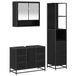 vidaXL Meuble de salle de bain Noir Chêne 35 x 37,5 x 166 cm