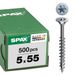 SPAX Universele schroef, 5,0 x 55 mm, 500 stuks, T-STAR plus, verzonken kop, gedeeltelijke schroefdraad, 4CUT, WIROX A3J