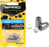 ODD24 SPRO Lood Stainless Steel Bullet Sinkers Matte Steel 3.5g 5st