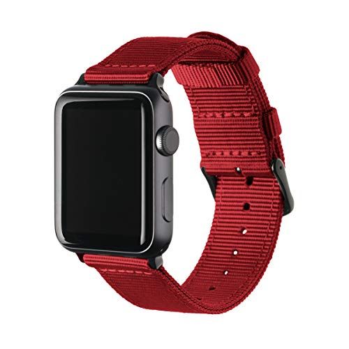 Archer Watch Straps - Apple Watch Band - Nylon - Red, Black - 42/44/45mm